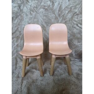 KidKraft Dollhouse Chairs Set of 2 Peach Pink Mid Century Modern 2018 Miniature